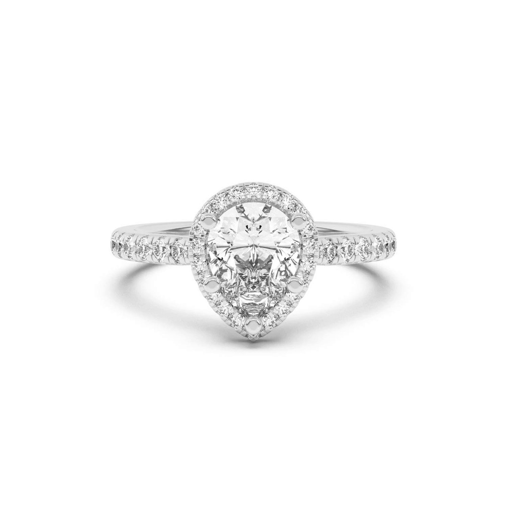 360 degree view of Estelle Classic Pavé Cathedral Halo Engagement Ring