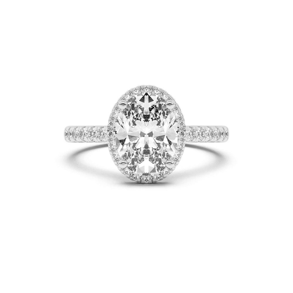360 degree view of Estelle Classic Pavé Cathedral Halo Engagement Ring