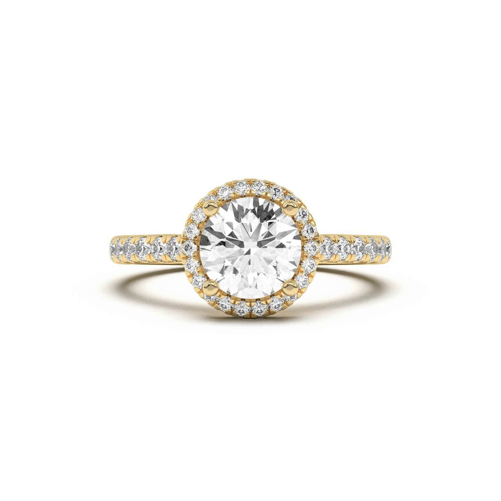 360 degree view of Estelle Classic Pavé Cathedral Halo Engagement Ring