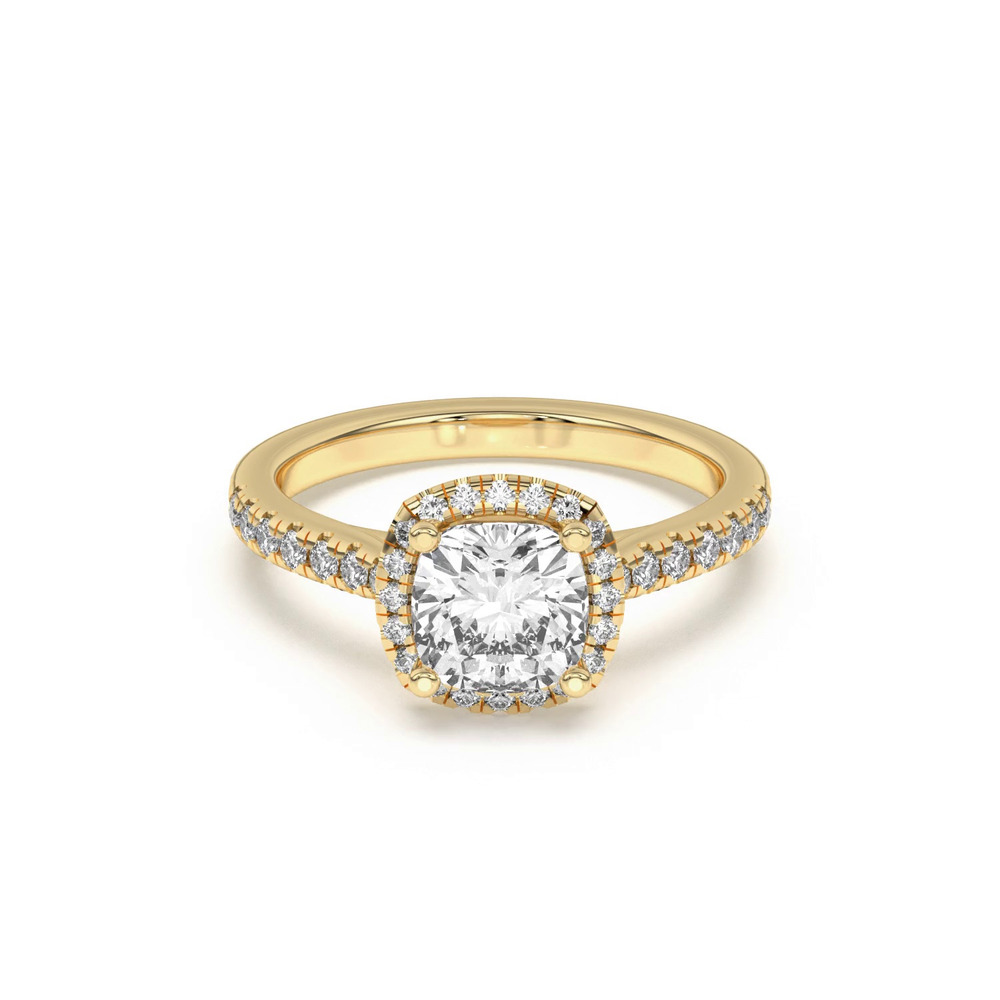 360 degree view of Estelle Classic Pavé Cathedral Halo Engagement Ring