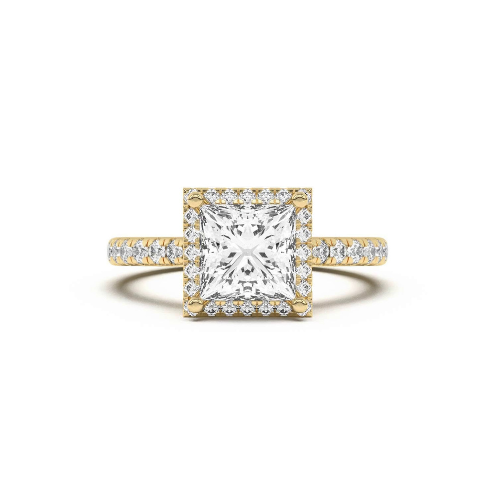 360 degree view of Estelle Classic Pavé Cathedral Halo Engagement Ring