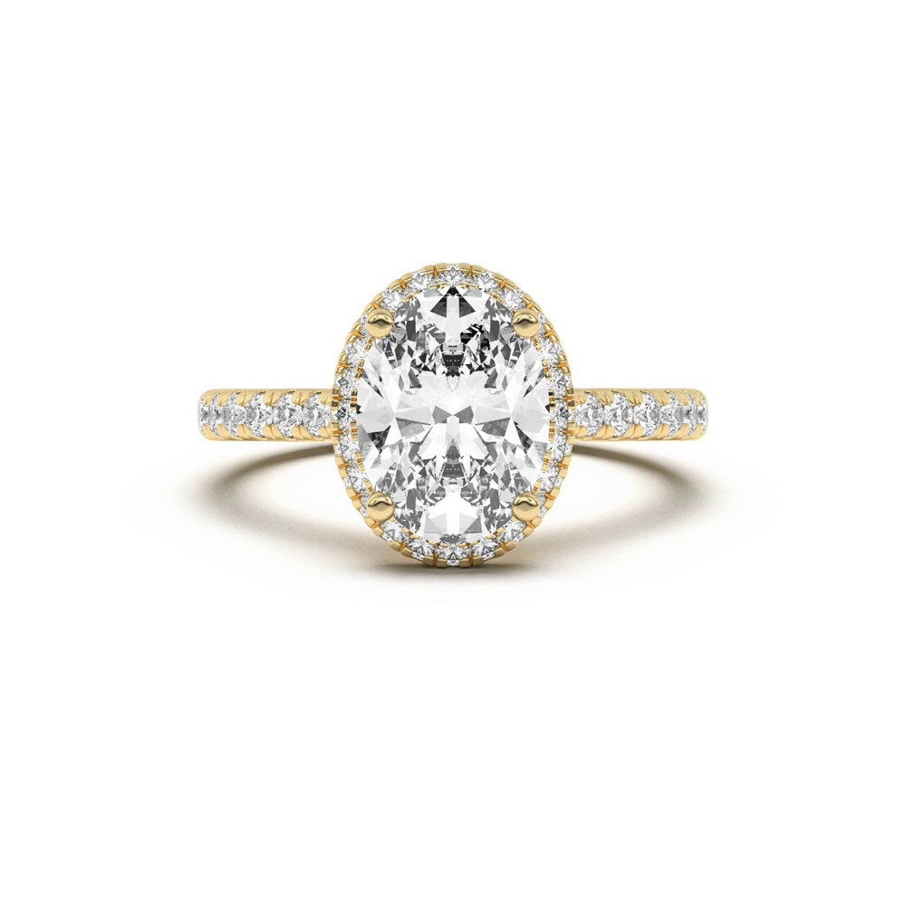 360 degree view of Estelle Classic Pavé Cathedral Halo Engagement Ring
