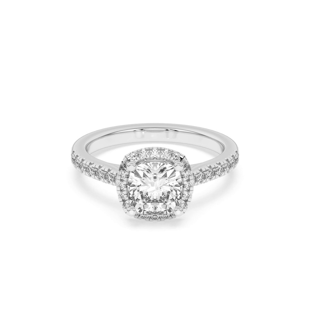 360 degree view of Estelle Classic Pavé Cathedral Halo Engagement Ring