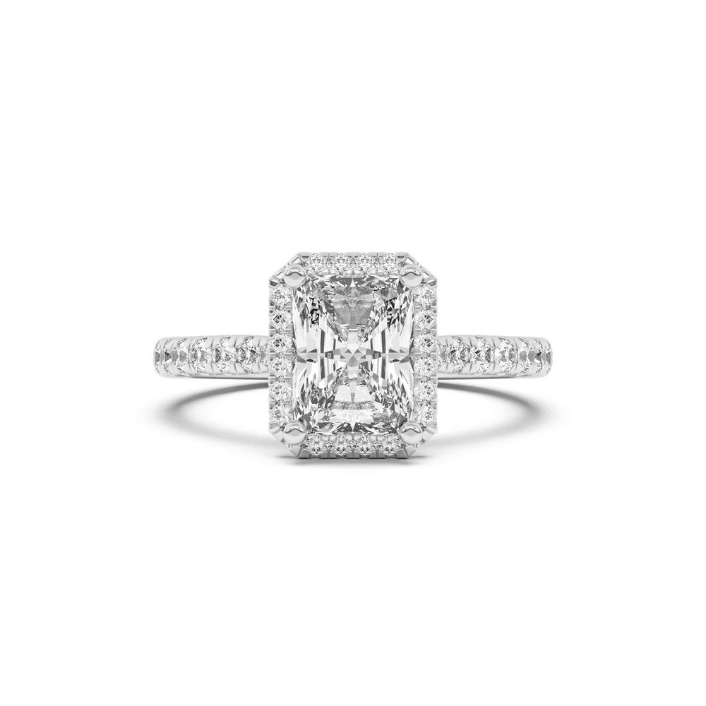 360 degree view of Estelle Classic Pavé Cathedral Halo Engagement Ring
