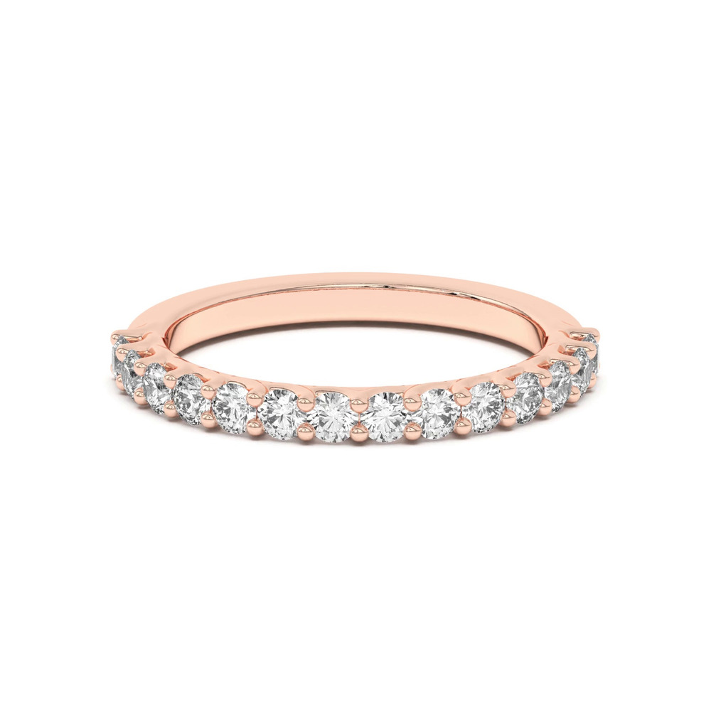 360 degree view of Wave Prong Pavé Band