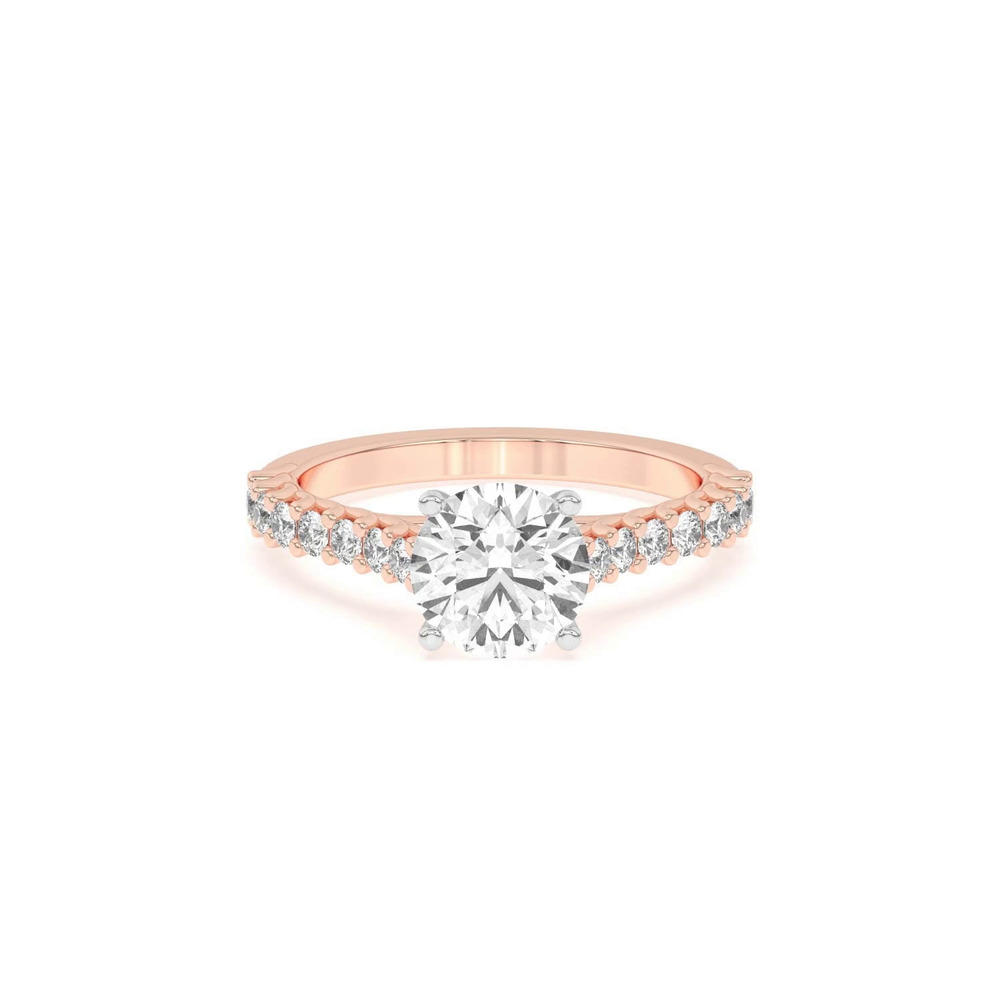 360 degree view of Wave Prong Pave Two-Tone Engagement Ring