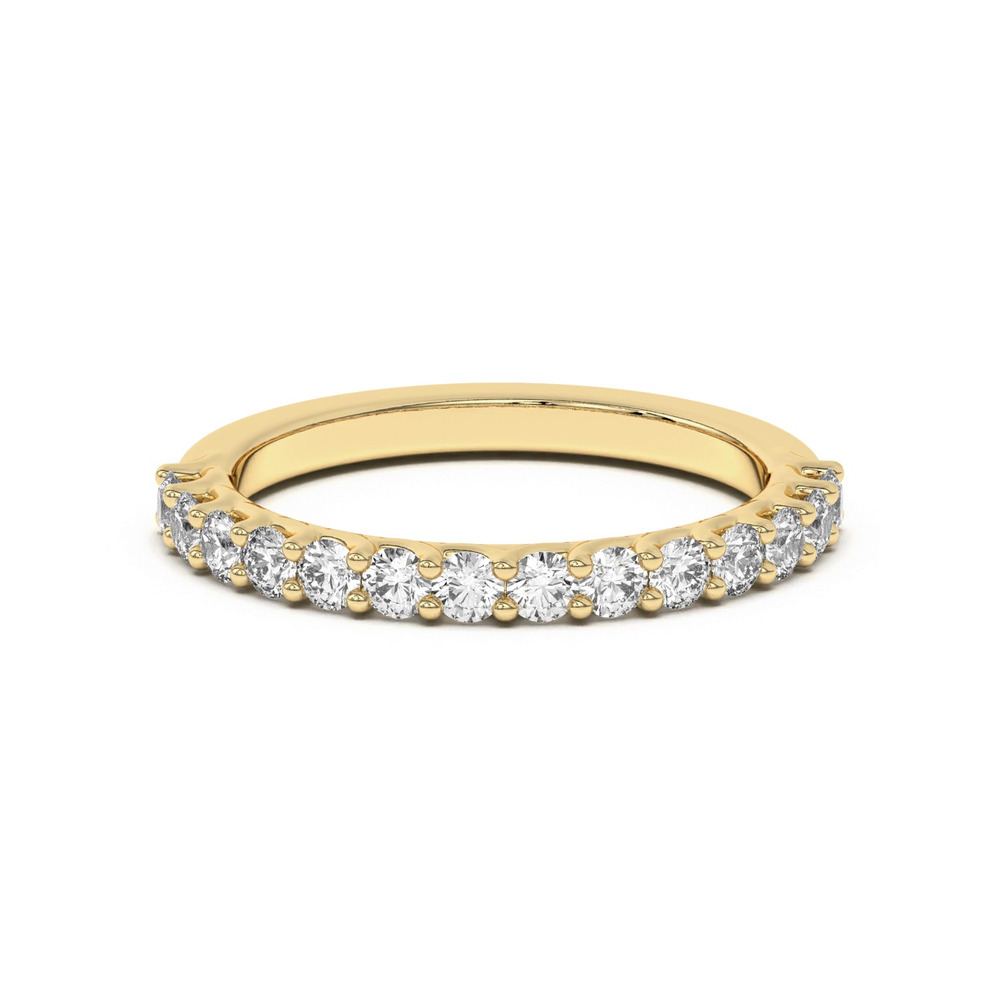 360 degree view of Wave Prong Pavé Band