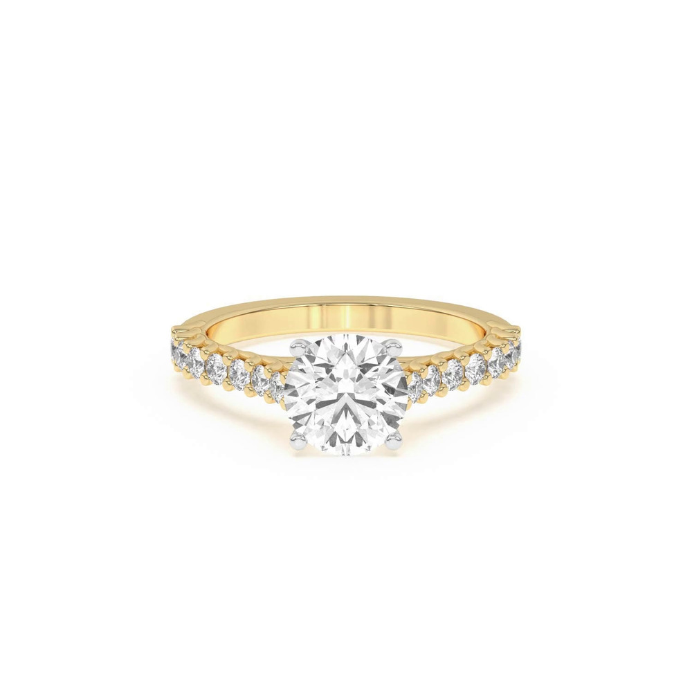 360 degree view of Wave Prong Pave Two-Tone Engagement Ring