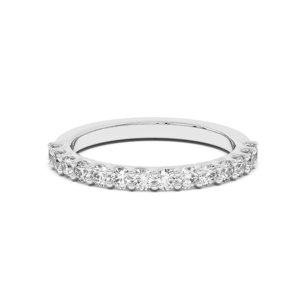 360 degree view of Wave Prong Pavé Band