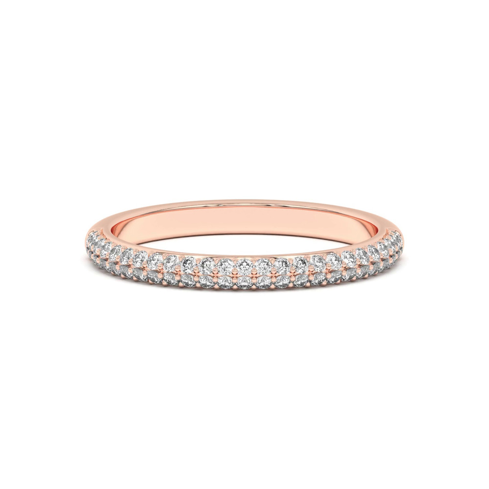360 degree view of Ingrid Double Row Pavé Band