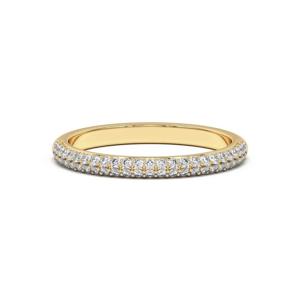 360 degree view of Ingrid Double Row Pavé Band