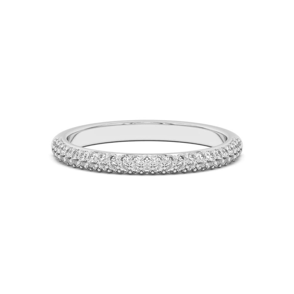 360 degree view of Ingrid Double Row Pavé Band
