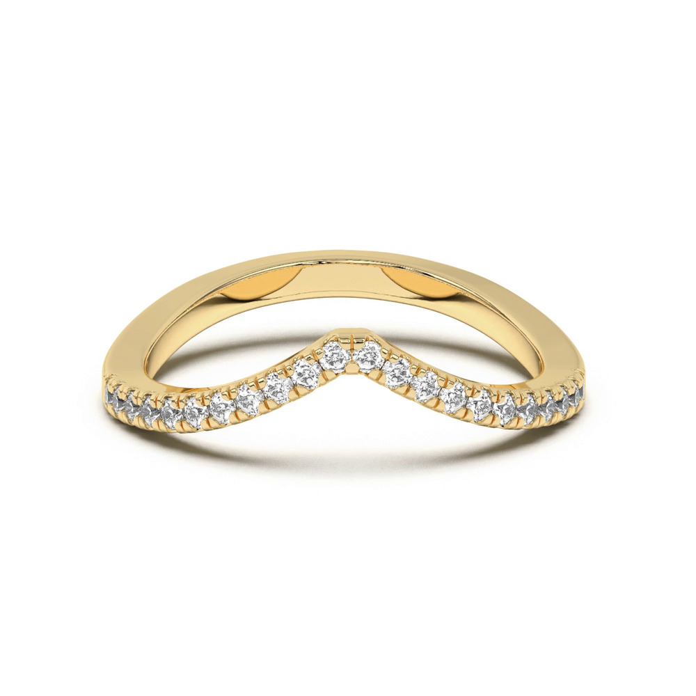 360 degree view of Nadine Pavé Chevron Band