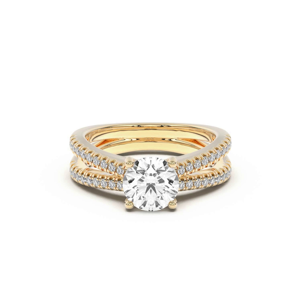 360 degree view of Bree Split Shank Pavé Engagement Ring