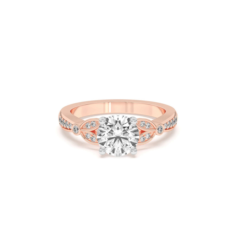 360 degree view of Fernanda Leaf Two-Tone Engagement Ring