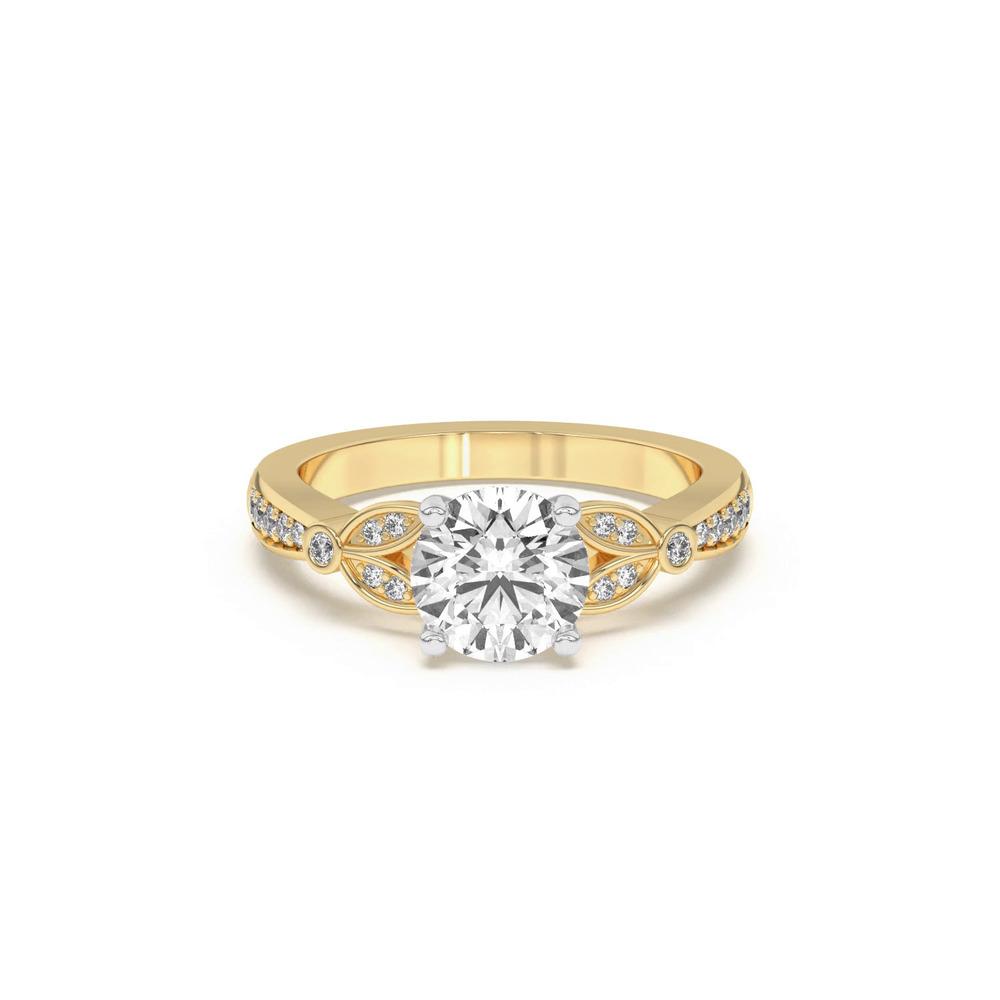 360 degree view of Fernanda Leaf Two-Tone Engagement Ring