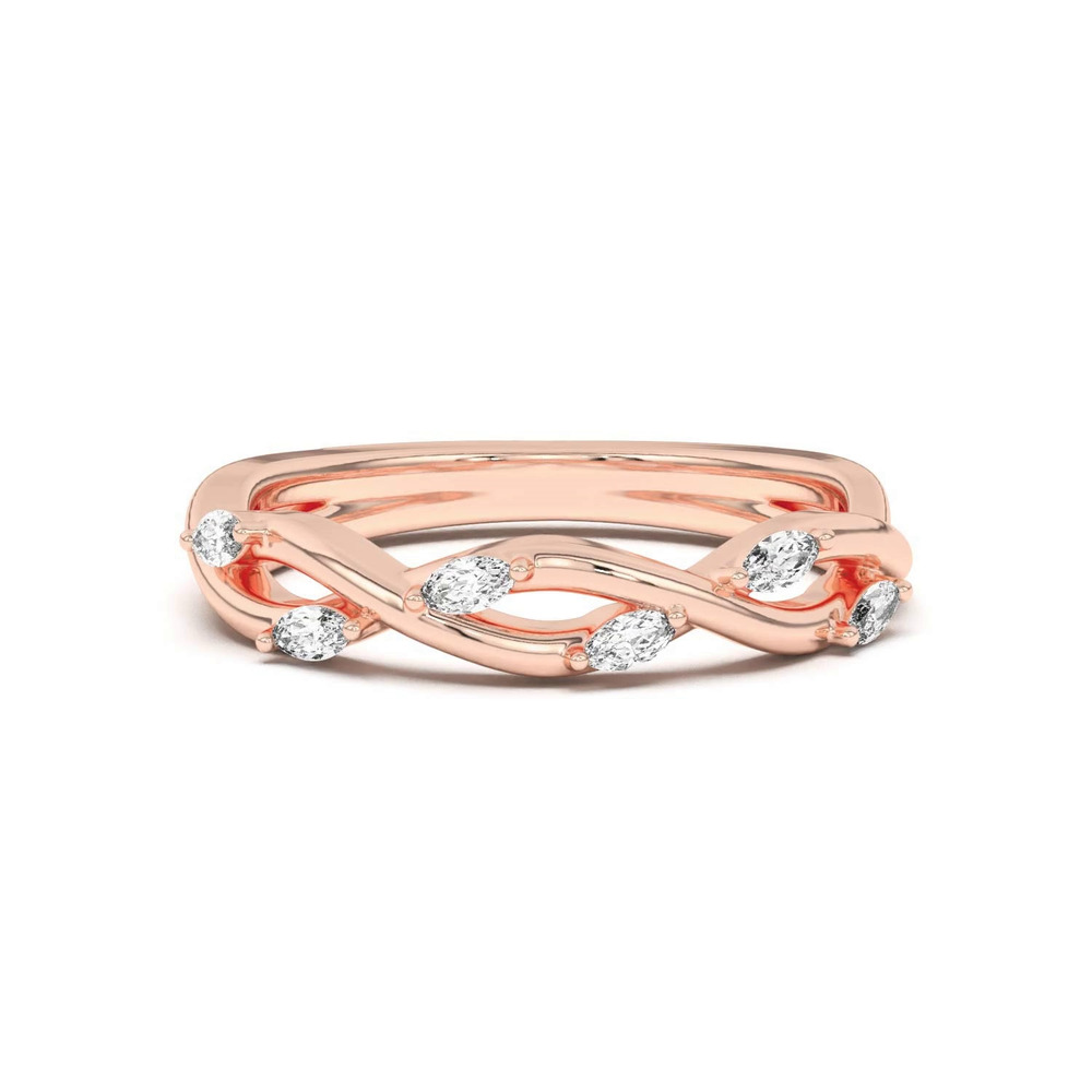 360 degree view of Maxime Twisted Marquise Diamond Band