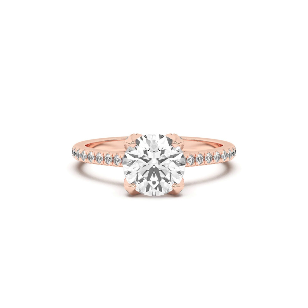360 degree view of Marian Diamond-Encrusted Tulip Prong Pavé Engagement Ring