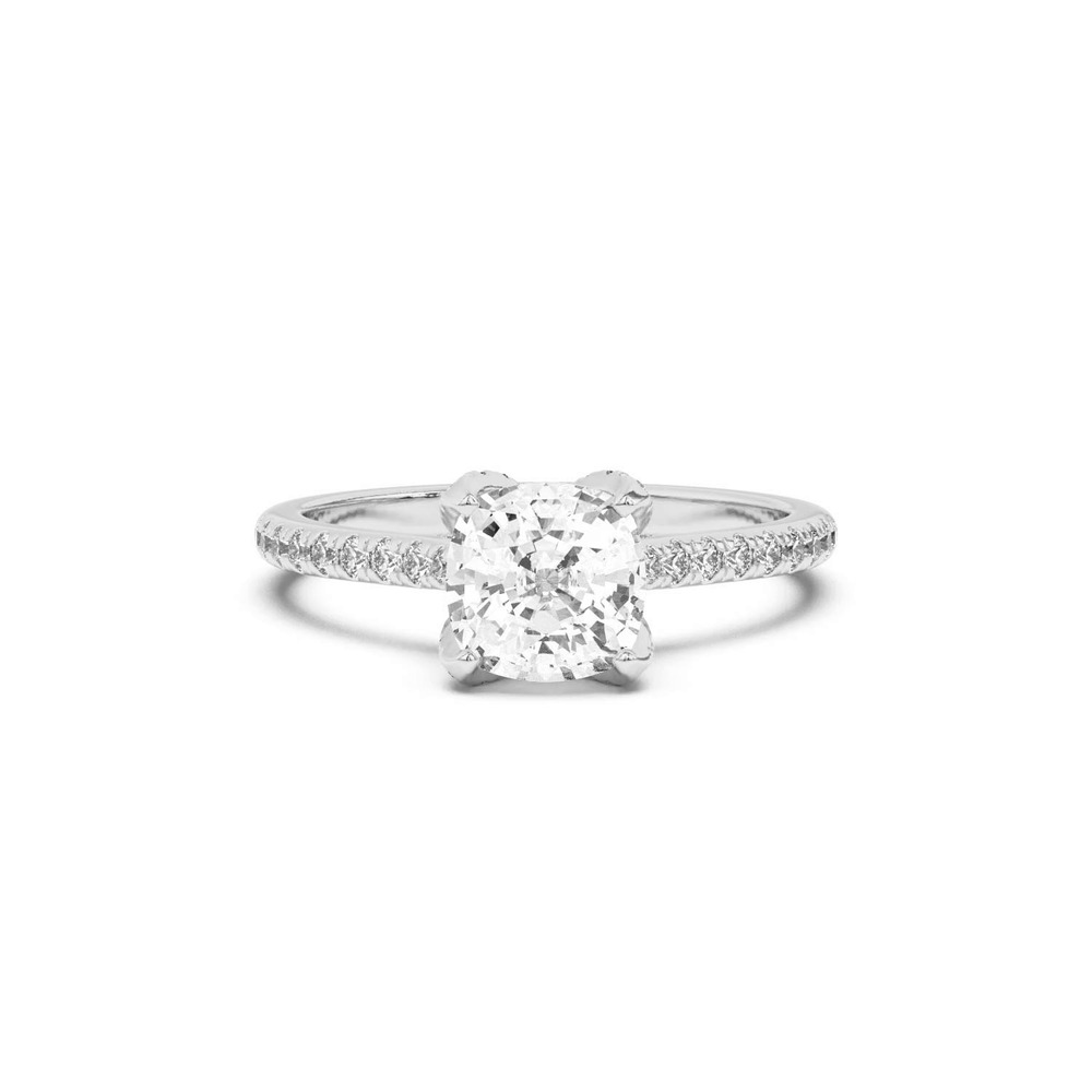 360 degree view of Marian Lab Diamond-Encrusted Tulip Prong Pavé Engagement Ring