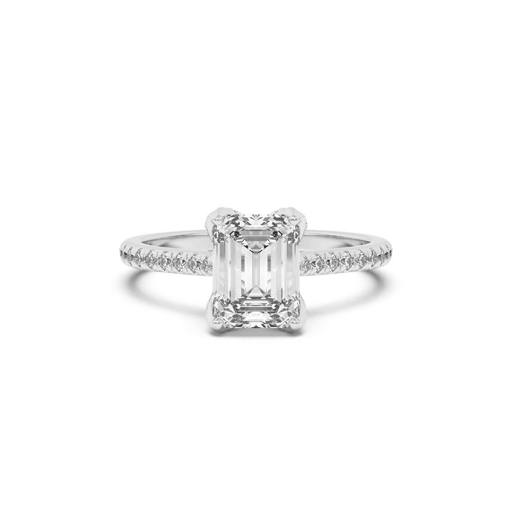 360 degree view of Marian Lab Diamond-Encrusted Tulip Prong Pavé Engagement Ring