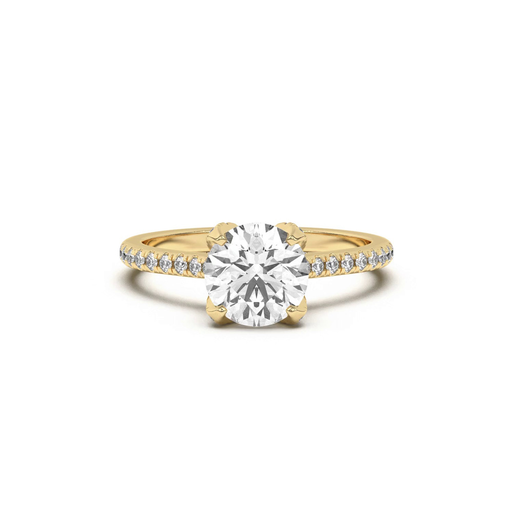 360 degree view of Marian Lab Diamond-Encrusted Tulip Prong Pavé Engagement Ring