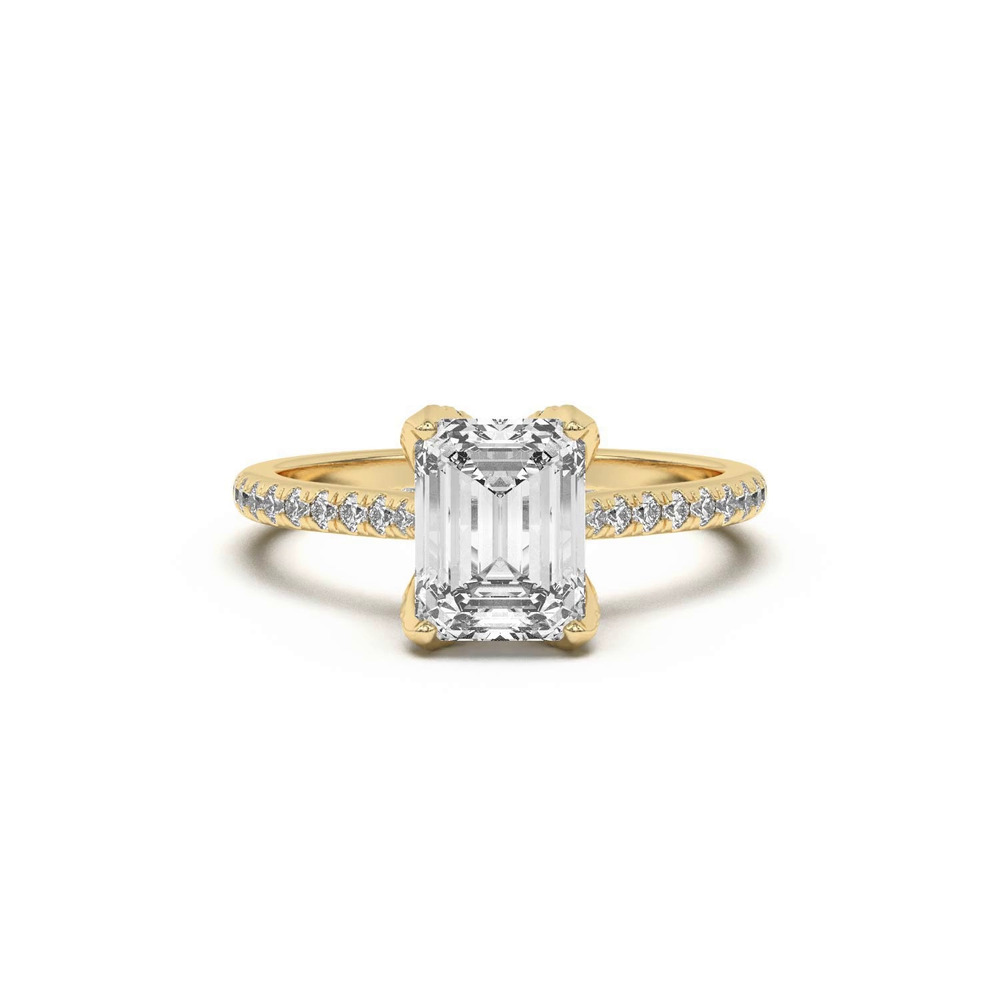 360 degree view of Marian Lab Diamond-Encrusted Tulip Prong Pavé Engagement Ring