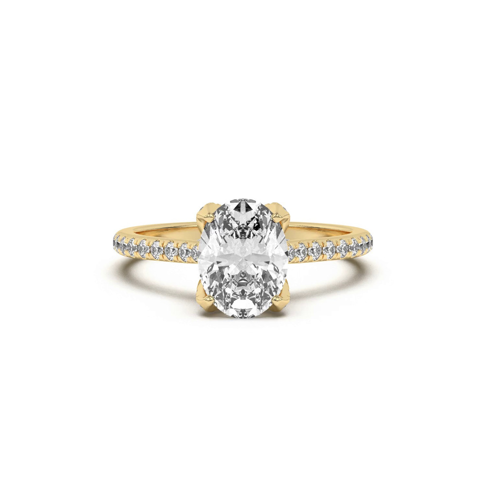 360 degree view of Marian Lab Diamond-Encrusted Tulip Prong Pavé Engagement Ring