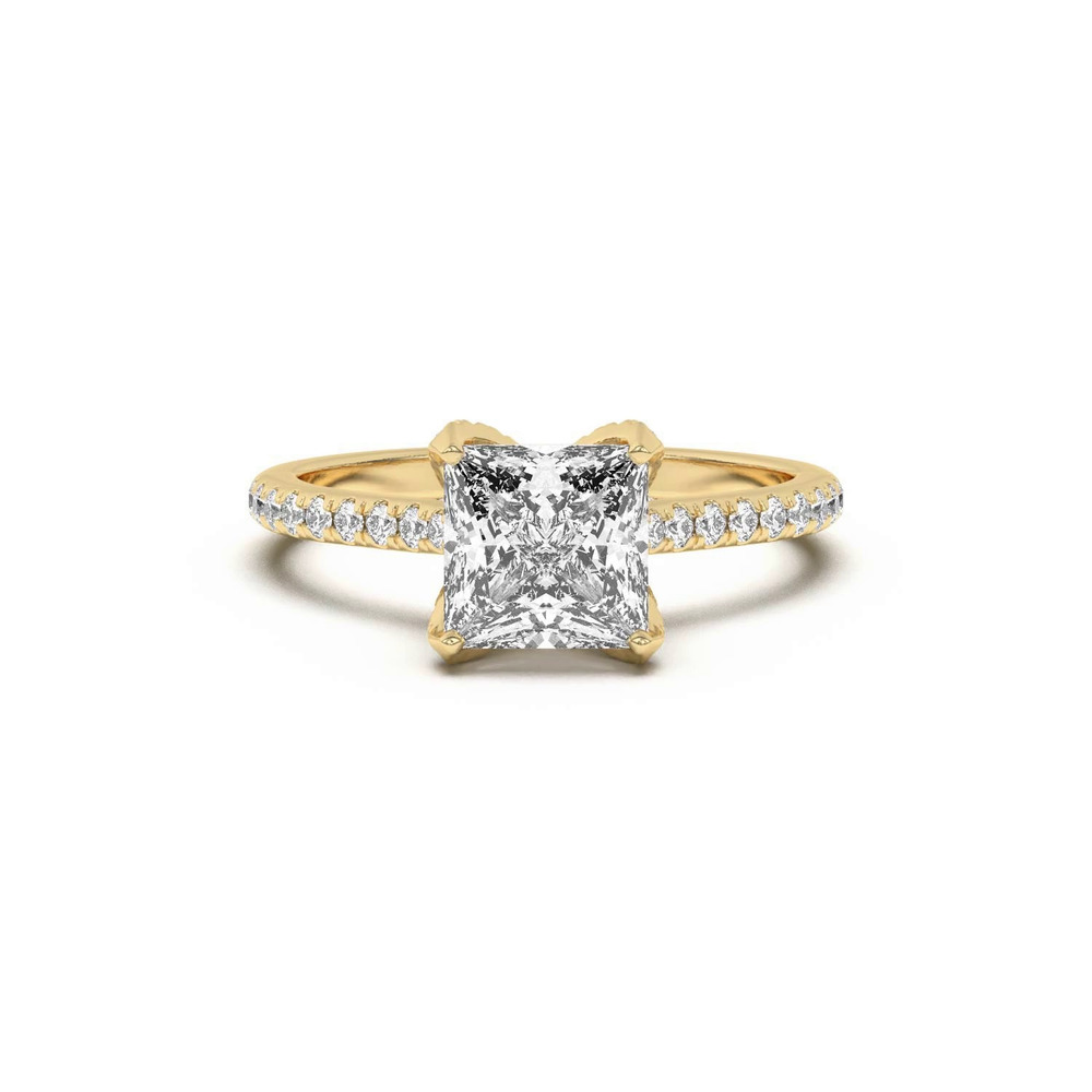 360 degree view of Marian Diamond-Encrusted Tulip Prong Pavé Engagement Ring