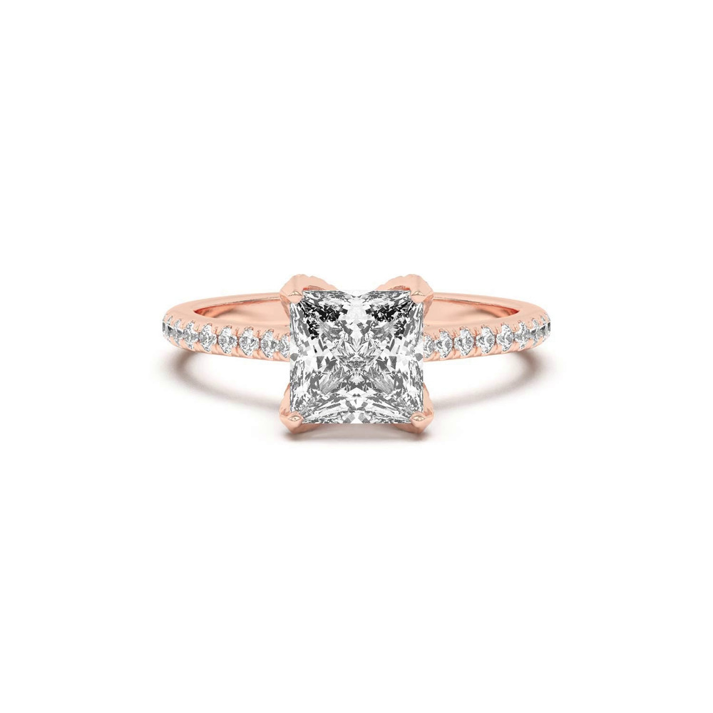 360 degree view of Marian Lab Diamond-Encrusted Tulip Prong Pavé Engagement Ring