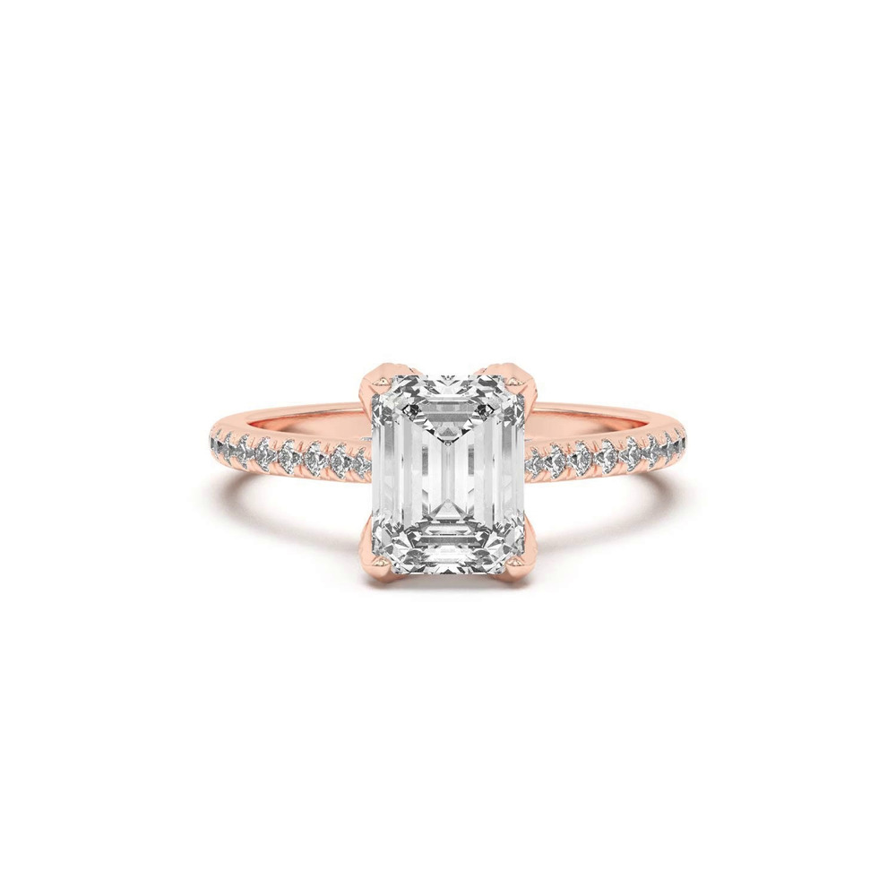 360 degree view of Marian Lab Diamond-Encrusted Tulip Prong Pavé Engagement Ring