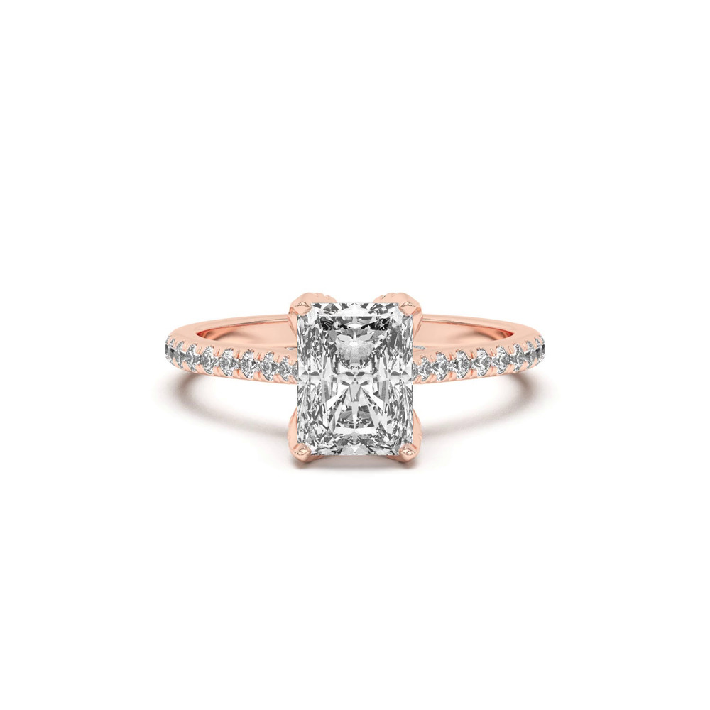 360 degree view of Marian Lab Diamond-Encrusted Tulip Prong Pavé Engagement Ring