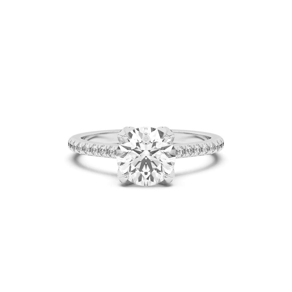 360 degree view of Marian Diamond-Encrusted Tulip Prong Pavé Engagement Ring