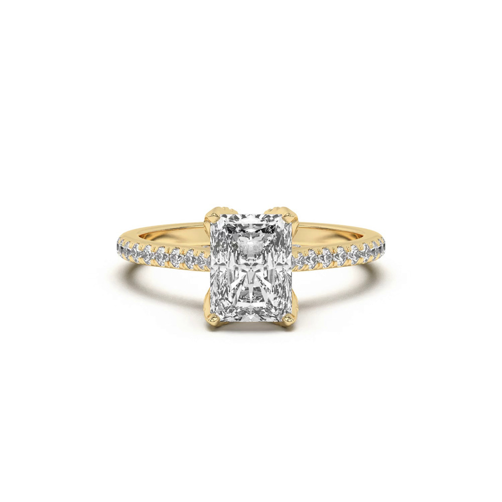 360 degree view of Marian Lab Diamond-Encrusted Tulip Prong Pavé Engagement Ring