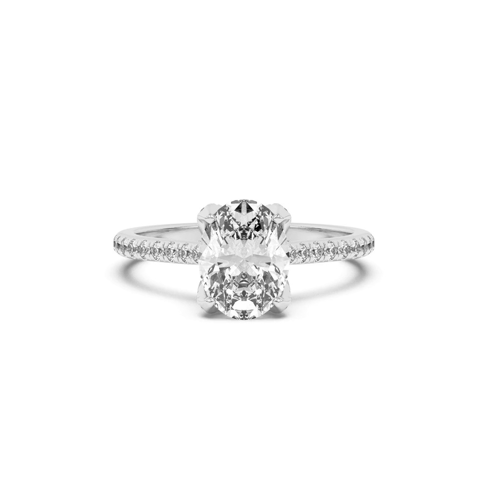360 degree view of Marian Lab Diamond-Encrusted Tulip Prong Pavé Engagement Ring