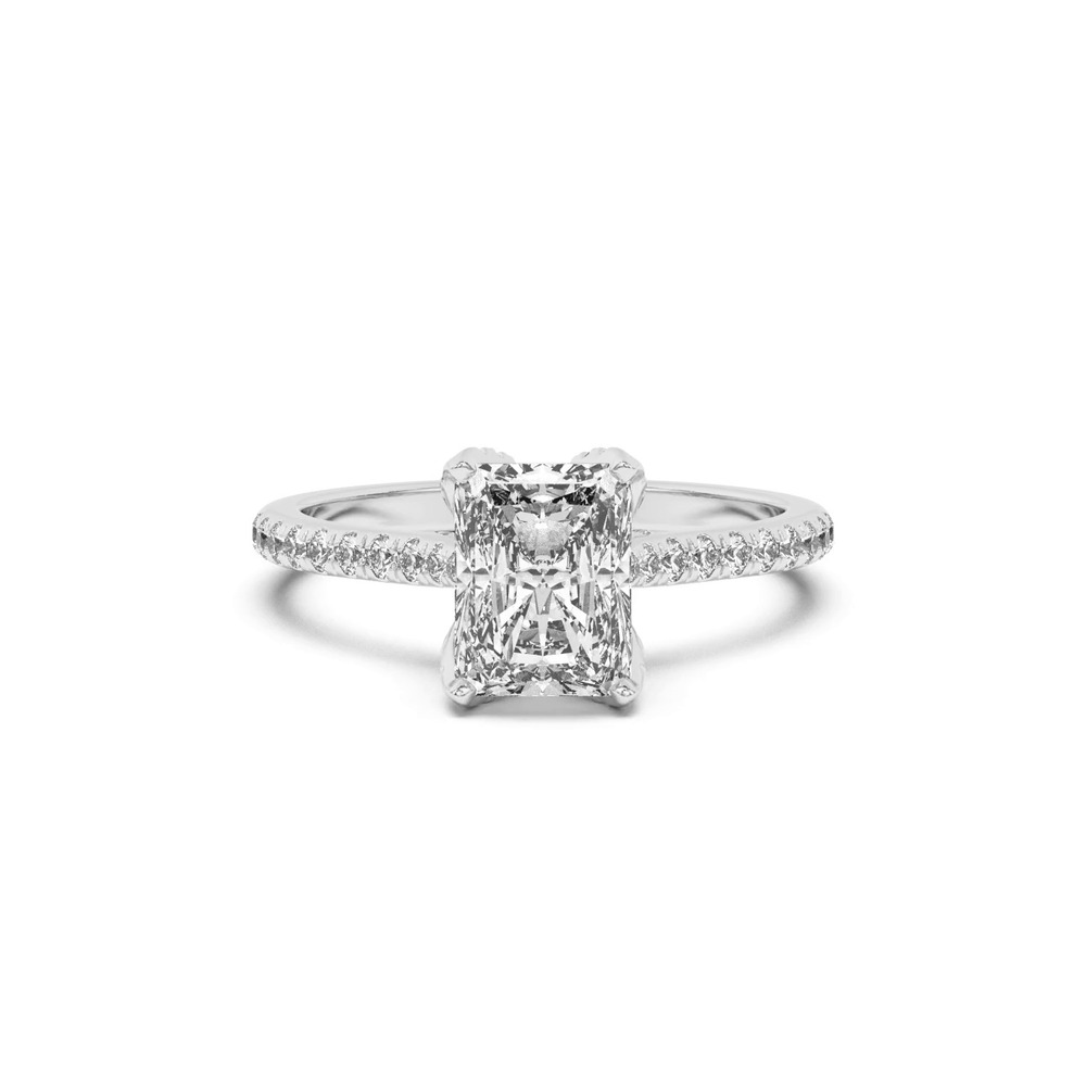 360 degree view of Marian Lab Diamond-Encrusted Tulip Prong Pavé Engagement Ring