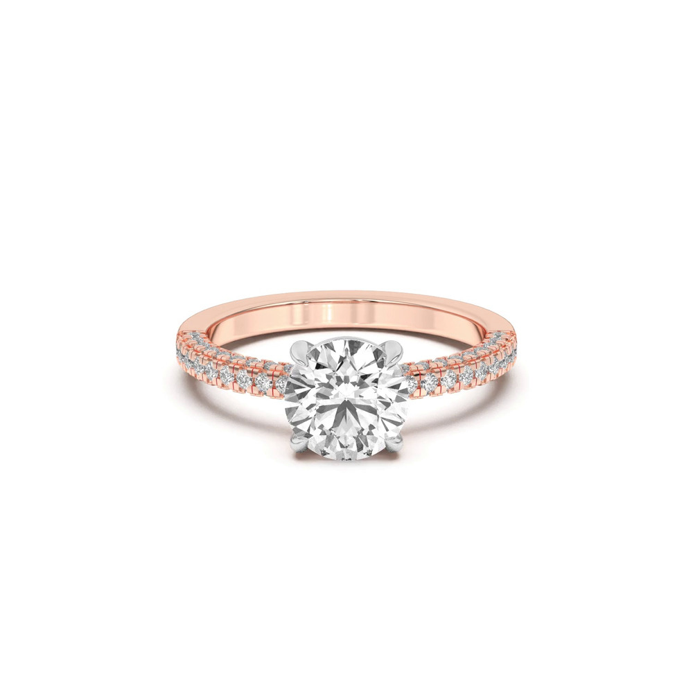 360 degree view of Nelly Trio Pave Two-Tone Engagement Ring