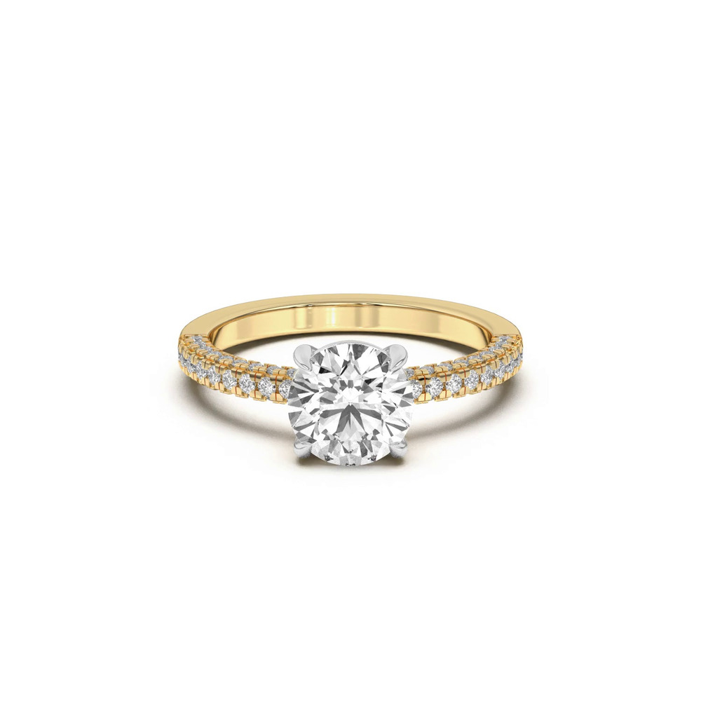 360 degree view of Nelly Trio Pave Two-Tone Engagement Ring