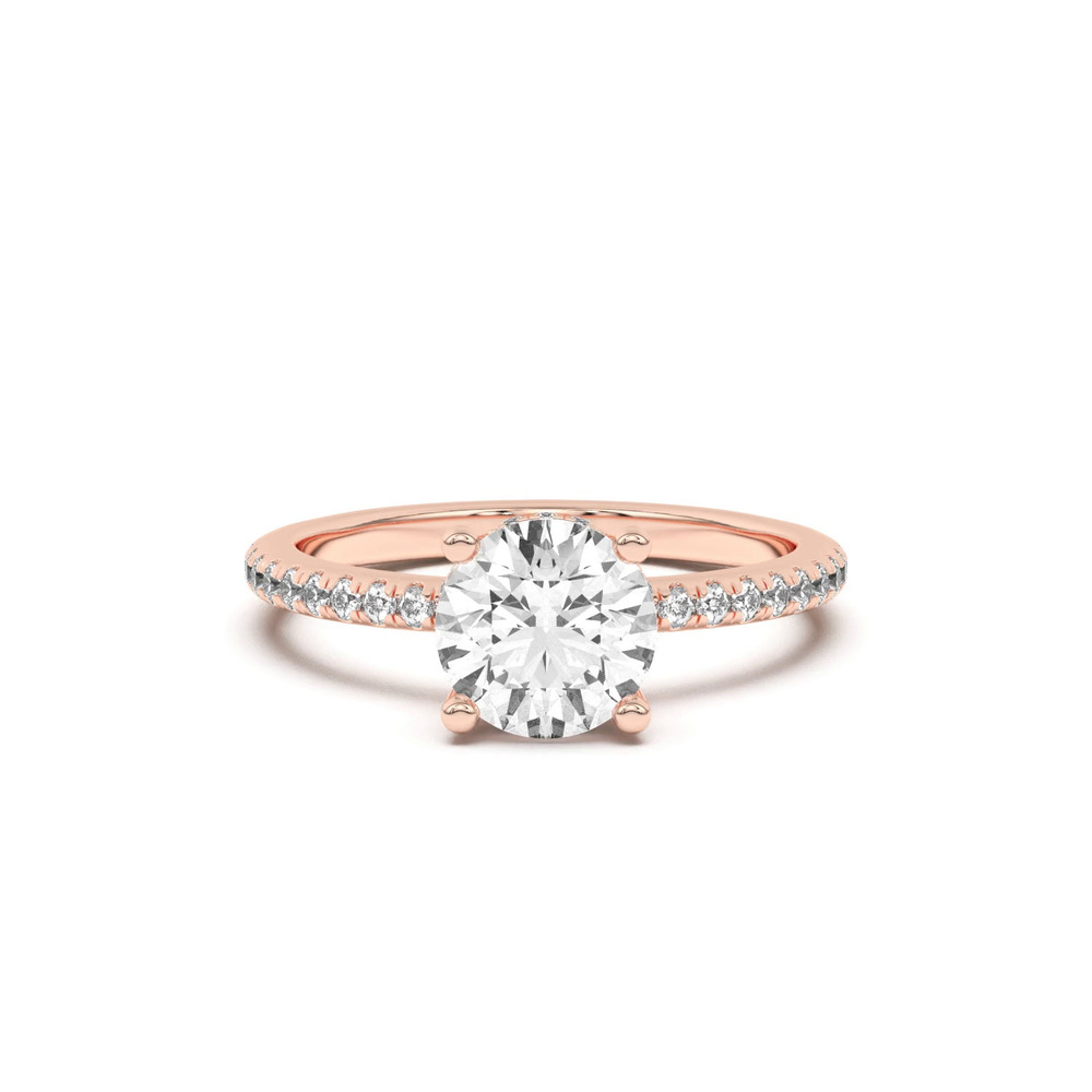 360 degree view of Marie Classic Hidden Halo Lab Pavé Engagement Ring