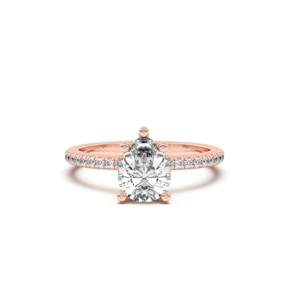 360 degree view of Marie Classic Hidden Halo Lab Pavé Engagement Ring