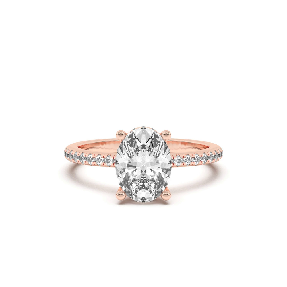 360 degree view of Marie Classic Hidden Halo Lab Pavé Engagement Ring