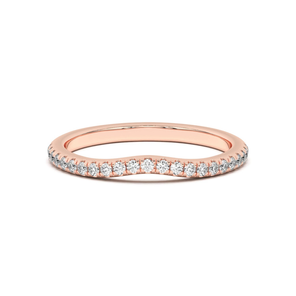 360 degree view of Marie Classic Curved Pavé Band