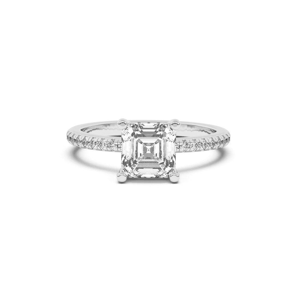360 degree view of Marie Classic Hidden Halo Lab Pavé Engagement Ring