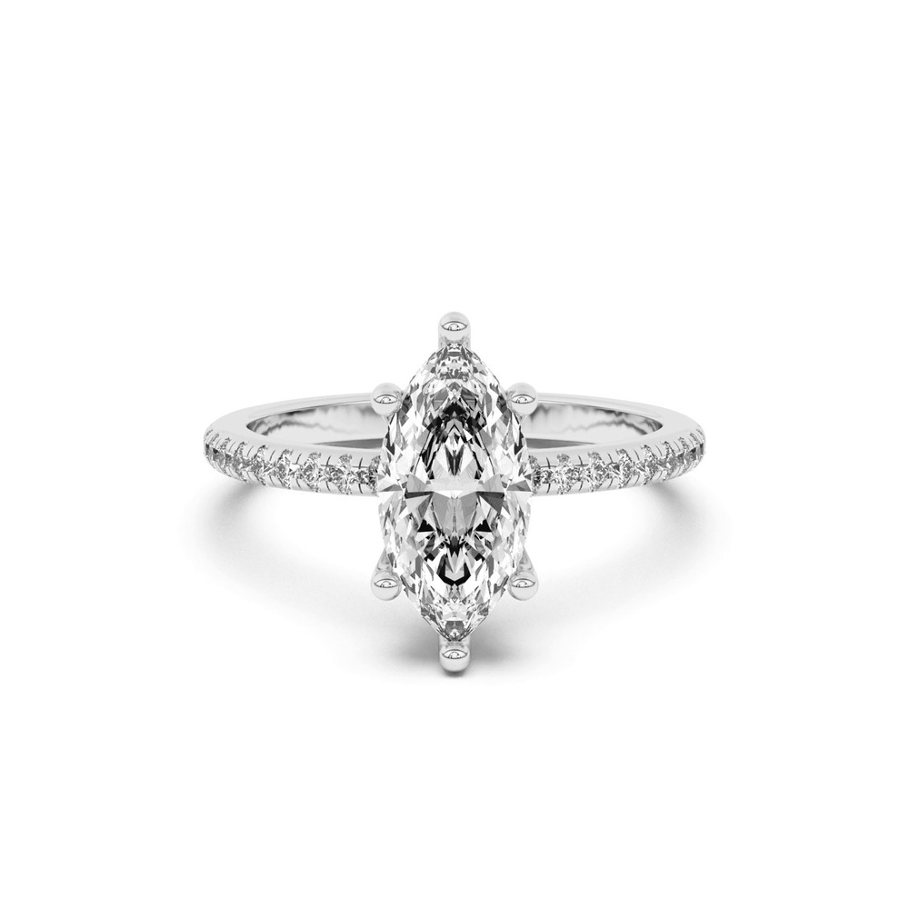 360 degree view of Marie Classic Hidden Halo Pavé Engagement Ring