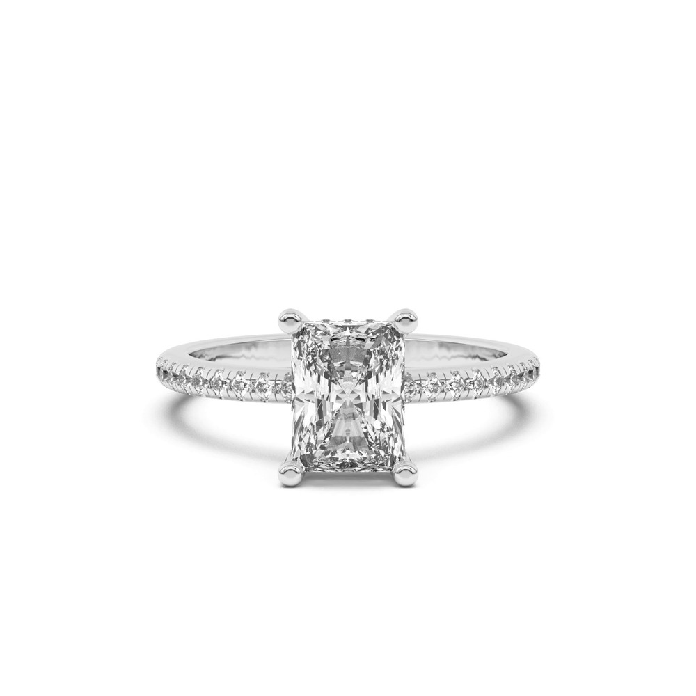 360 degree view of Marie Classic Hidden Halo Pavé Engagement Ring