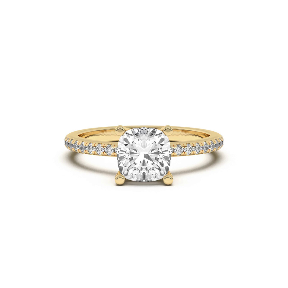 360 degree view of Marie Classic Hidden Halo Lab Pavé Engagement Ring