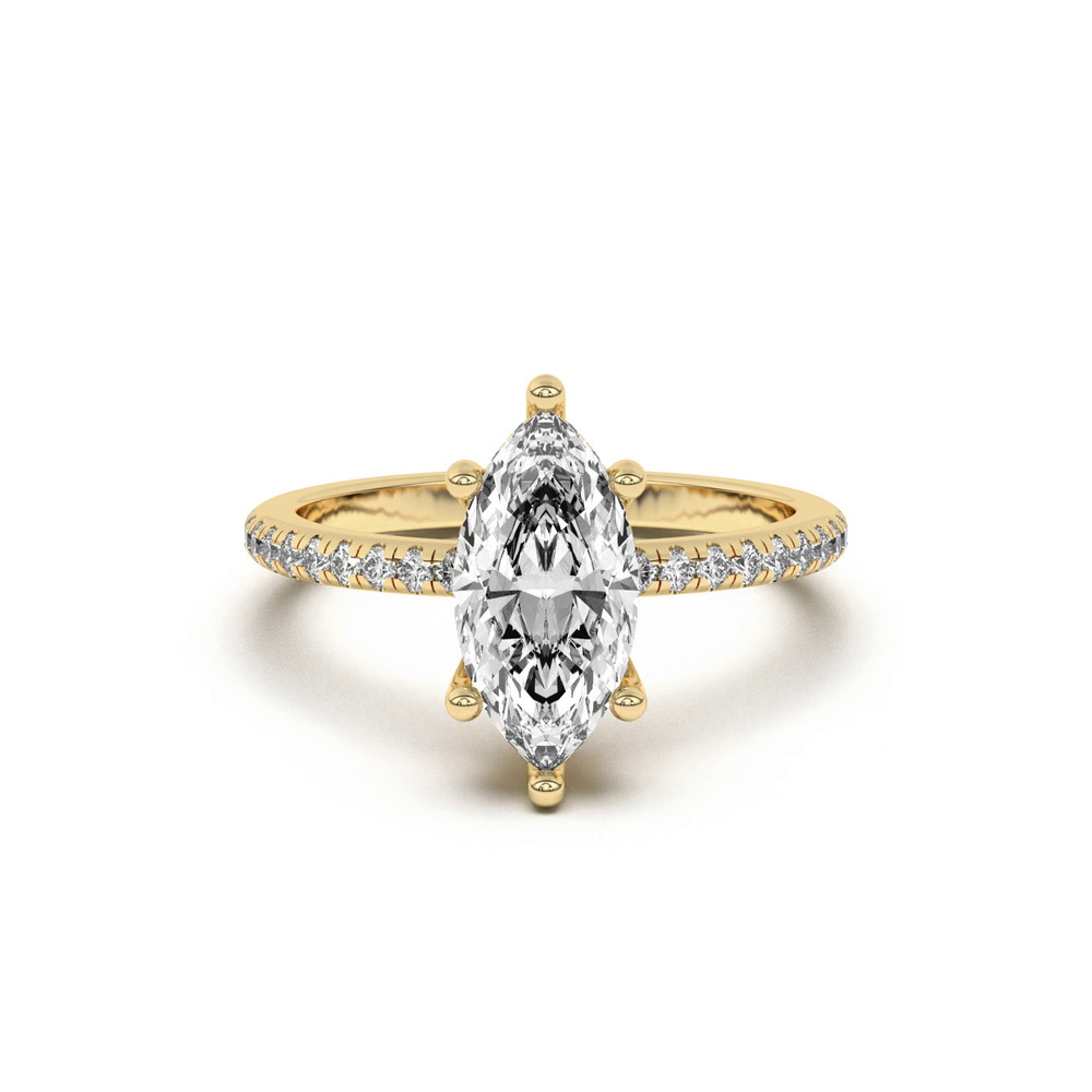 360 degree view of Marie Classic Hidden Halo Lab Pavé Engagement Ring