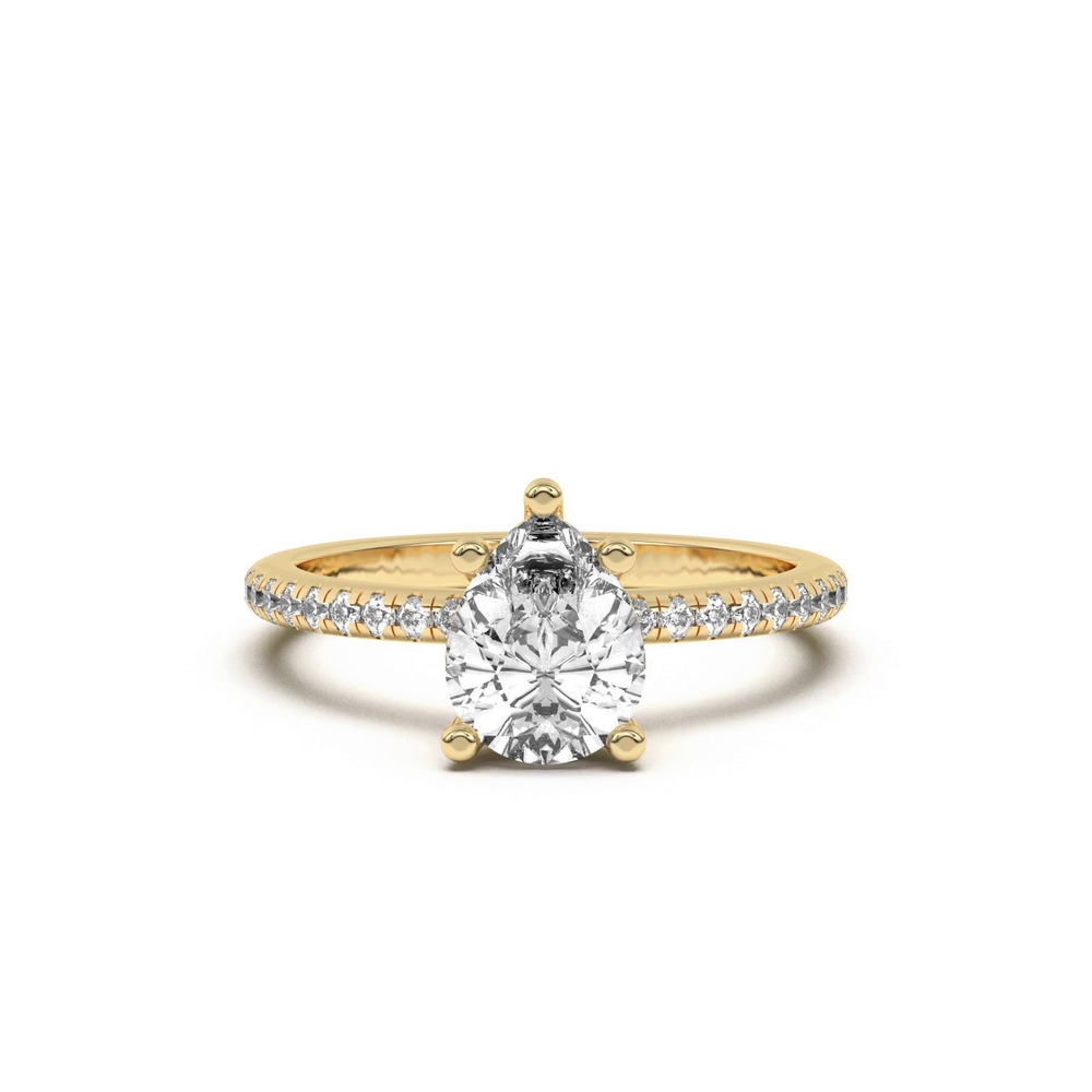 360 degree view of Marie Classic Hidden Halo Lab Pavé Engagement Ring