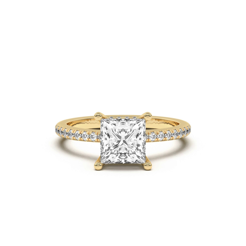 360 degree view of Marie Classic Hidden Halo Pavé Engagement Ring