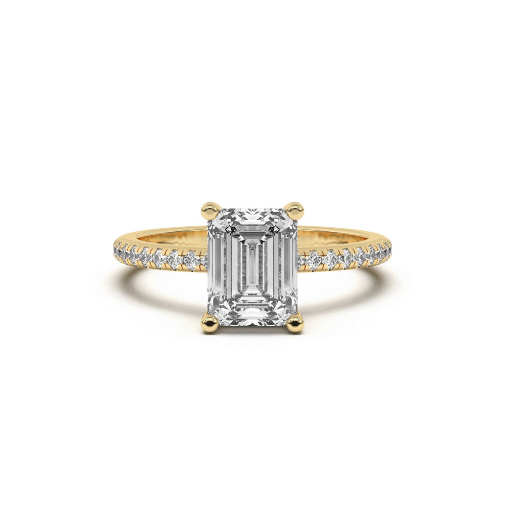 360 degree view of Marie Classic Hidden Halo Pavé Engagement Ring