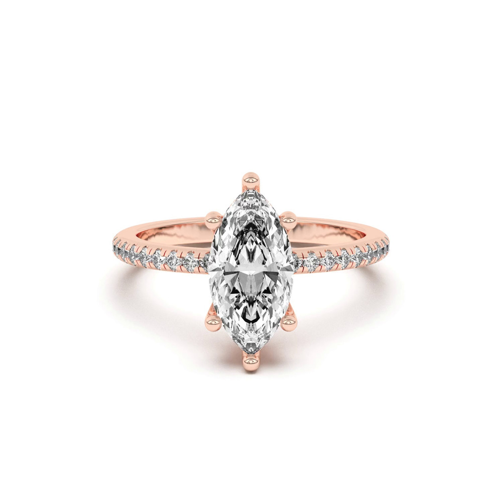 360 degree view of Marie Classic Hidden Halo Lab Pavé Engagement Ring
